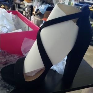 Black suede heel